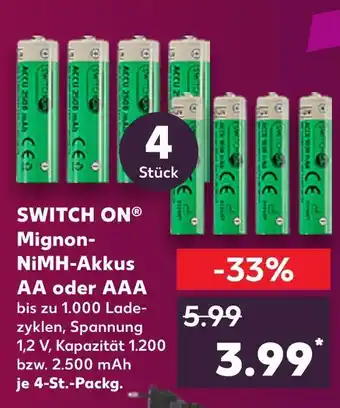 Kaufland Switch on mignon-nimh-akkus aa Angebot