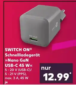 Kaufland Switch on schnellladegerät nano gan usb-c 45 w Angebot