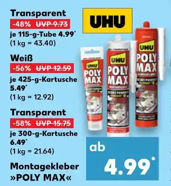Kaufland Uhu poly max transparent Angebot