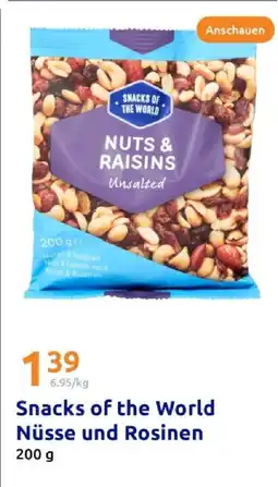 Action Snacks of the world nüsse und rosinen Angebot