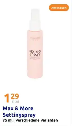 Action Max & more settingspray Angebot