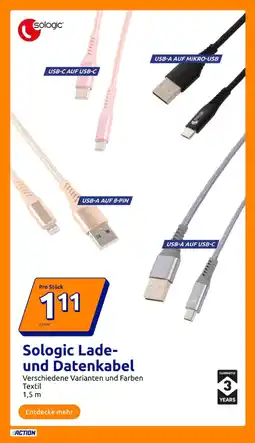 Action Sologic usb-c auf usb-c lade- und datenkabel Angebot
