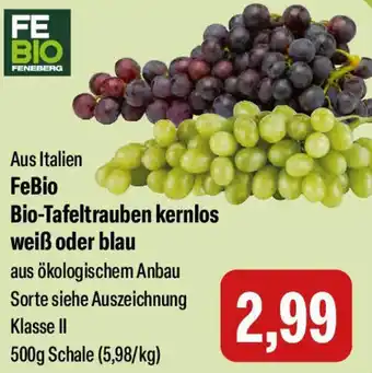 Feneberg FeBio Bio-Tafeltrauben kernlos weiß oder blau Angebot