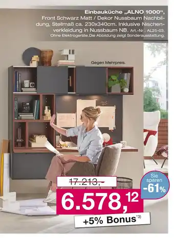 Möbel Inhofer Einbauküche alno 1000 Angebot