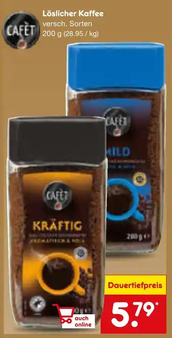 Netto Marken-Discount Cafet löslicher kaffee kräftig Angebot