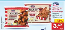 Netto Marken-Discount American style chicken drum sticks oder chicken wings Angebot