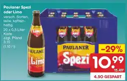 Netto Marken-Discount Paulaner spezi oder limo Angebot