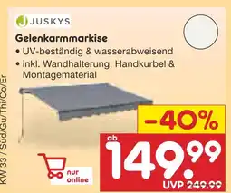 Netto Marken-Discount Juskys gelenkarmmarkise Angebot