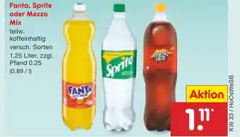 Netto Marken-Discount Fanta, sprite oder mezzo mix Angebot