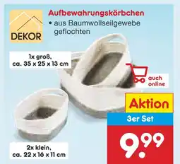 Netto Marken-Discount Dekor aufbewahrungskörbchen Angebot