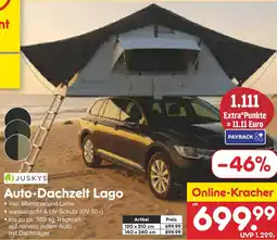 Netto Marken-Discount Juskys auto-dachzelt lago Angebot