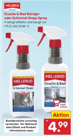 Netto Marken-Discount Mellerud dusche & bad reiniger oder schimmel stopp spray Angebot