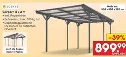 Netto Marken-Discount Juskys carport, 5 x 3 m Angebot
