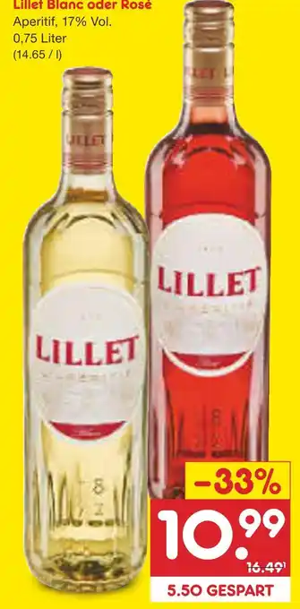 Netto Marken-Discount Lillet blanc oder rosé Angebot