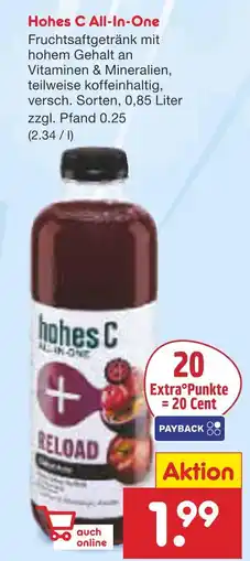 Netto Marken-Discount Hohes c all-in-one fruchtsaftgetränk Angebot