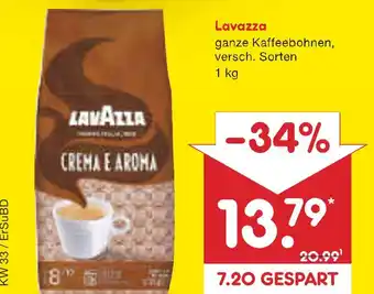 Netto Marken-Discount Lavazza ganze kaffeebohnen Angebot