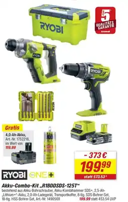 toom Baumarkt RYOBI ONE+ Akku-Combo-Kit,,R18DDSDS-125T" Angebot