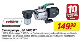 toom Baumarkt Gartenpumpe „GP 5000 IF" Angebot