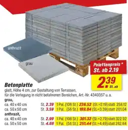 toom Baumarkt Betonplatte Angebot
