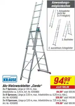 toom Baumarkt KRAUSE Alu-Vielzweckleiter „,Corda" Angebot