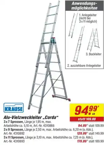 toom Baumarkt KRAUSE Alu-Vielzweckleiter „,Corda" Angebot