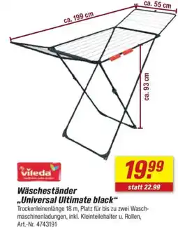 toom Baumarkt Vileda Wäscheständer „Universal Ultimate black" Angebot