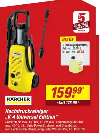 toom Baumarkt KÄRCHER Hochdruckreiniger ,,K 4 Universal Edition" Angebot