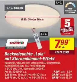 toom Baumarkt Deckenleuchte ,,Lola" mit Sternenhimmel-Effekt Angebot