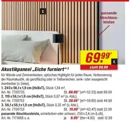 toom Baumarkt Akustikpaneel,,Eiche furniert" Angebot
