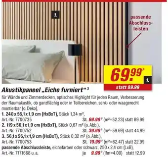 toom Baumarkt Akustikpaneel,,Eiche furniert" Angebot