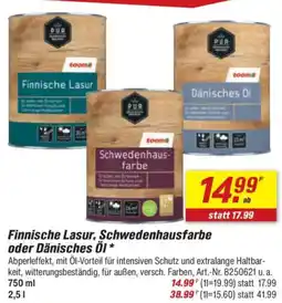 toom Baumarkt toom Finnische Lasur, Schwedenhausfarbe oder Dänisches Öl Angebot