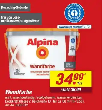 toom Baumarkt Alpina Wandfarbe Angebot