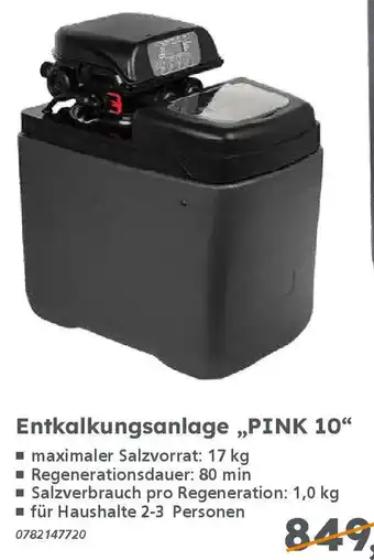 Globus Baumarkt Entkalkungsanlage „PINK 10" Angebot