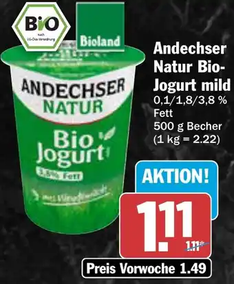 AEZ Andechser Natur Bio Jogurt mild Angebot