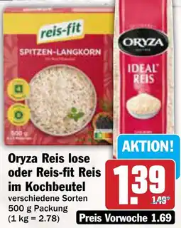 AEZ Oryza Reis lose oder Reis-fit Reis im Kochbeutel Angebot