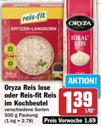 AEZ Oryza Reis lose oder Reis-fit Reis im Kochbeutel Angebot