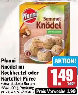 AEZ Pfanni Knödel im Kochbeutel oder Kartoffel Püree Angebot