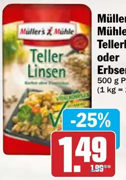 AEZ Müller's Mühle Tellerlinsen oder Erbsen Angebot