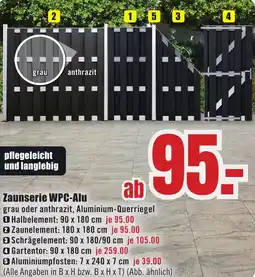B1 Discount Baumarkt Zaunserie WPC-Alu Angebot