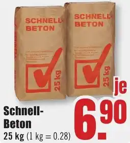 B1 Discount Baumarkt Schnell Beton Angebot