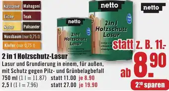 B1 Discount Baumarkt 2 in 1 Holzschutz-Lasur Angebot