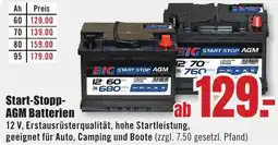 B1 Discount Baumarkt Start-Stopp AGM Batterien Angebot
