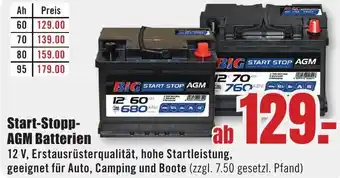 B1 Discount Baumarkt Start-Stopp AGM Batterien Angebot