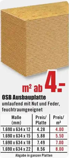 B1 Discount Baumarkt OSB Ausbauplatte Angebot