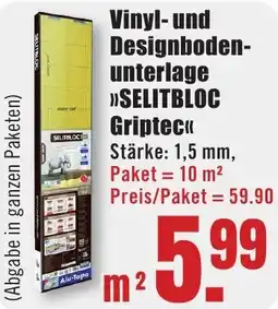 B1 Discount Baumarkt Vinyl- und Designbodenunterlage SELITBLOC Griptec Angebot