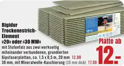 B1 Discount Baumarkt Rigidur Trockenestrich Element 20 oder 30 MW Angebot