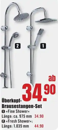 B1 Discount Baumarkt Überkopf Brausestangen-Set Angebot