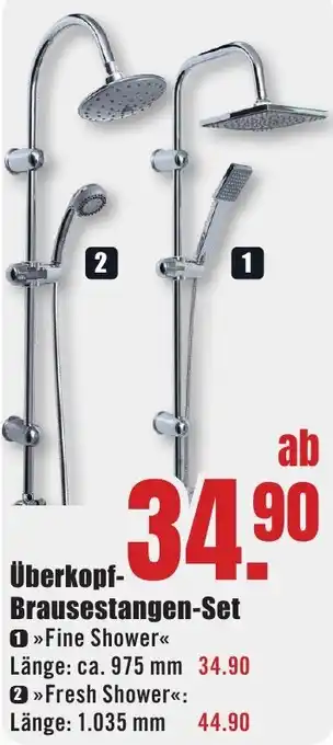 B1 Discount Baumarkt Überkopf Brausestangen-Set Angebot