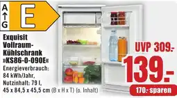 B1 Discount Baumarkt Exquisit Vollraum Kühlschrank KS86-0-090E Angebot