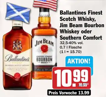 AEZ Ballantines Finest Scotch Whisky, Jim Beam Bourbon Whiskey oder Southern Comfort Angebot